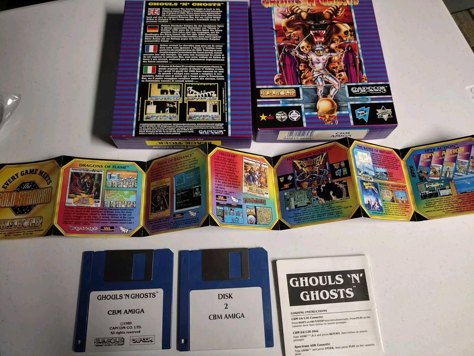 Ghouls ‘N Ghosts Capcom Us Gold Commodore Amiga 500, 600, 1200 Rare in USA