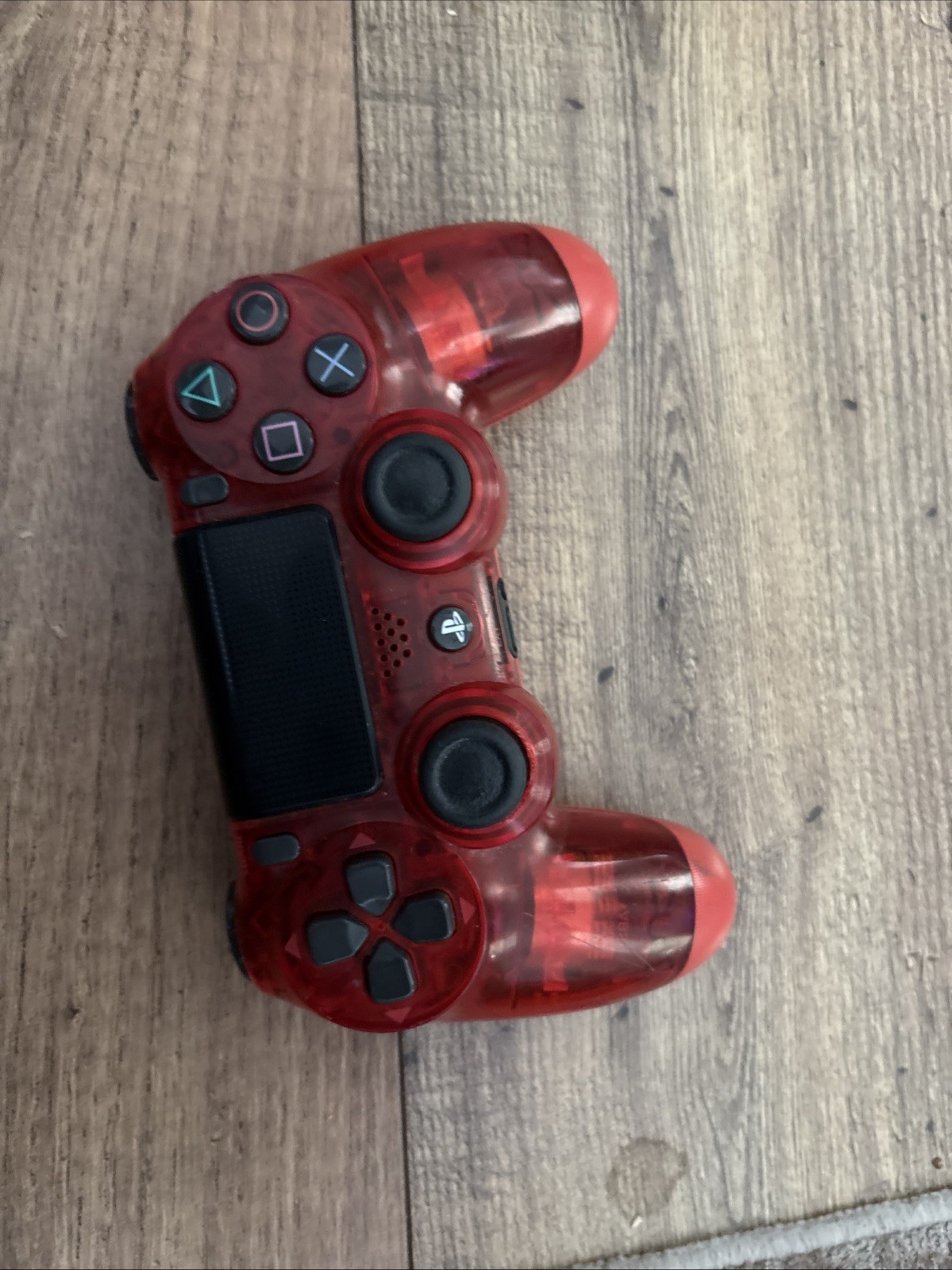 Sony Playstation PS4 DualShock Wireless Controller Rare Clear Red OEM (Tested)