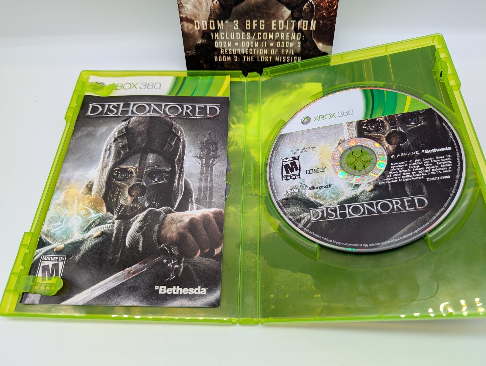 Dishonored (Microsoft Xbox 360, 2012) GOOD W/MANUAL! MAIL IT TOMORROW!