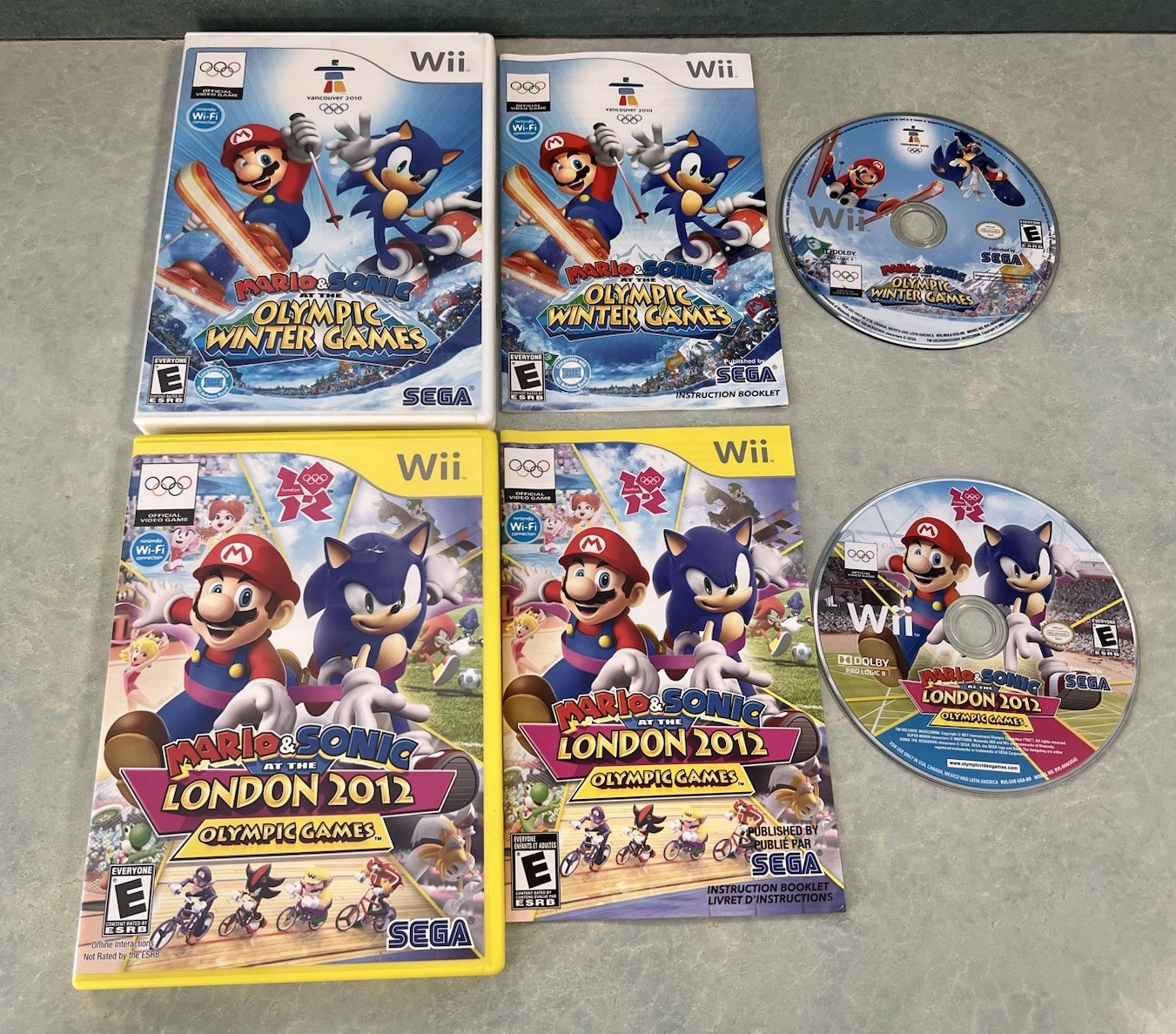 Lot Mario & Sonic at the London 2012 Olympic Games AND Winter Games Nintendo Wii