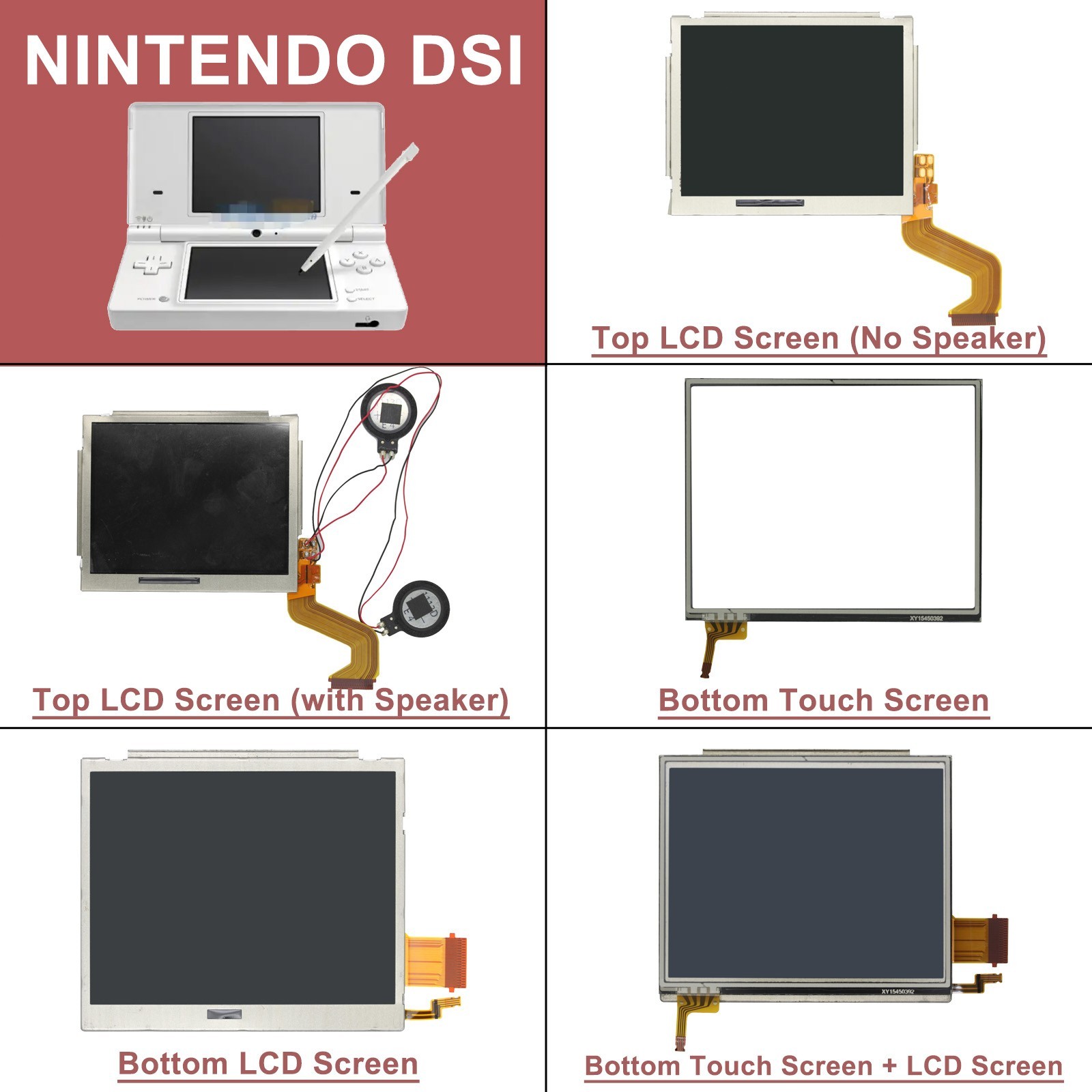 LCD Display Touch Screen Digitizer For Nintendo Dual Screen DSi / DSi XL / LL