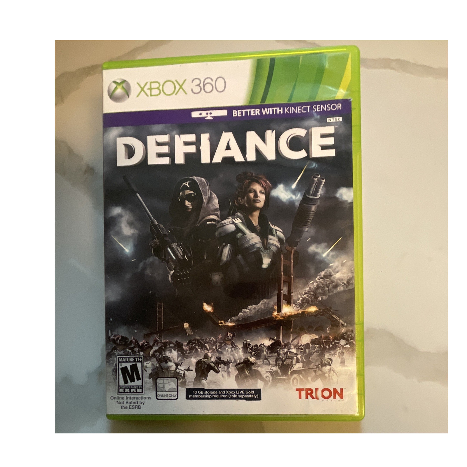 Trion Defiance Xbox 360 Shooter Kinect Compatible w/ Manual NTSC-U/C M
