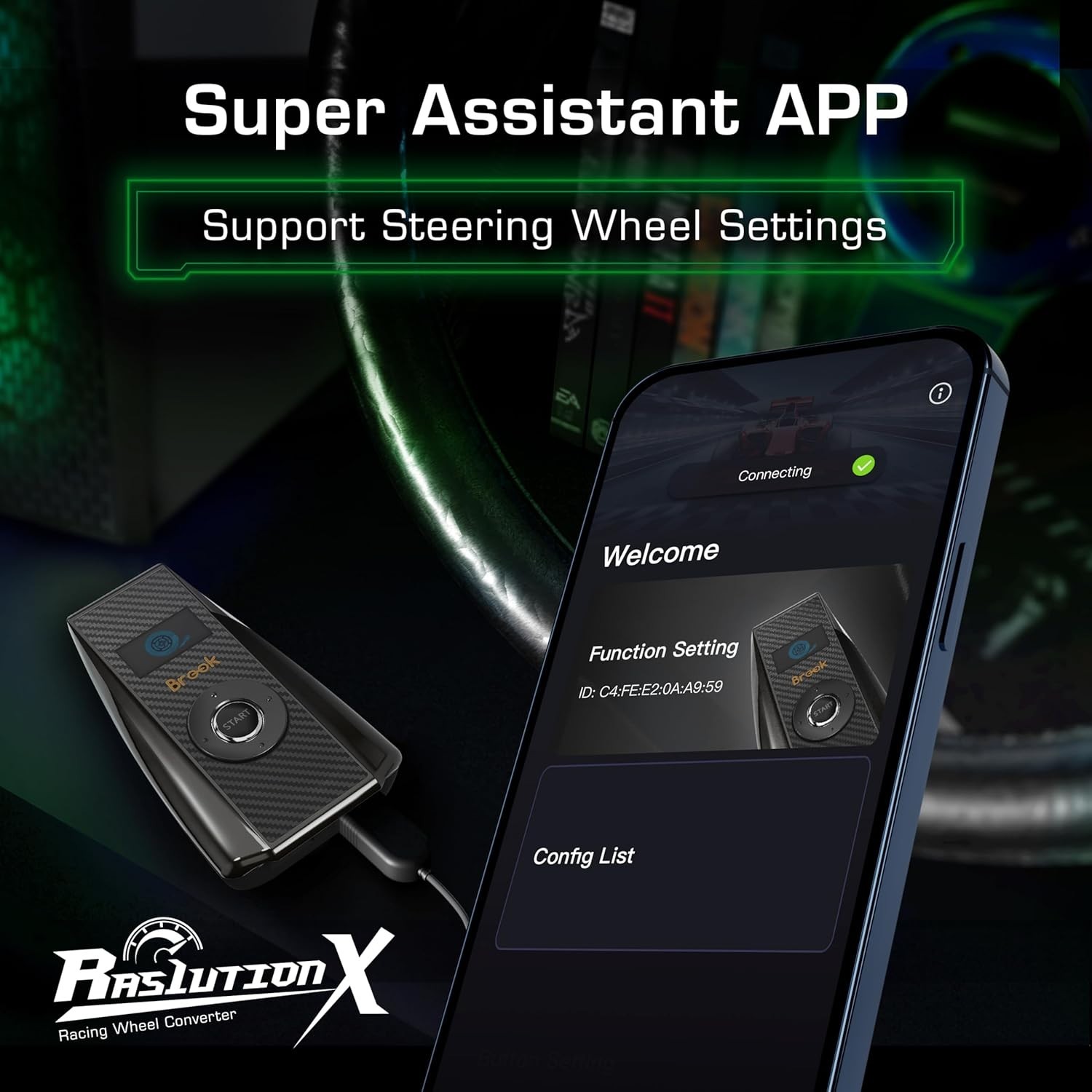Brook Ras1ution X: Xbox Racing Wheel Converter, Adapter for Series X|S, One 360