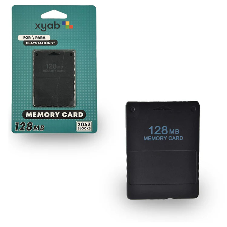 128MB Memory Card for PlayStation 2 [Black] – PS2 Save Data / Game Storage (New)