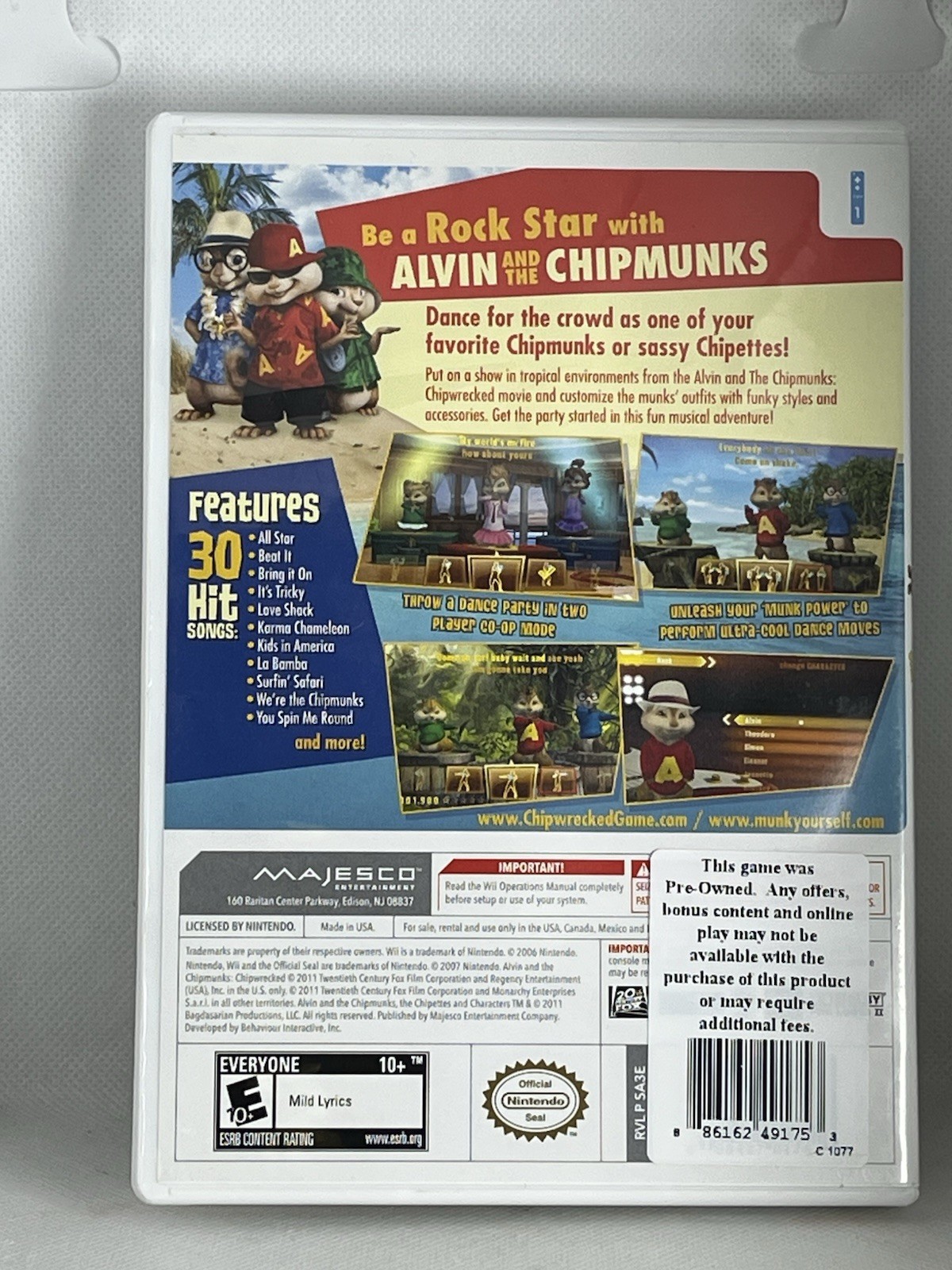 Alvin and the Chipmunks: Chipwrecked (Nintendo Wii, 2011) Complete