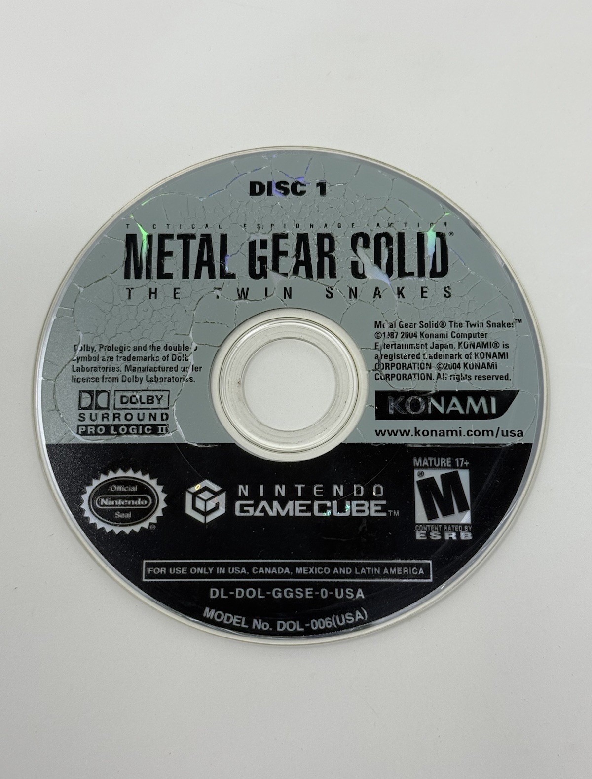 Metal Gear Solid The Twin Snakes Nintendo GameCube Pristine Disc 1 Only Tested