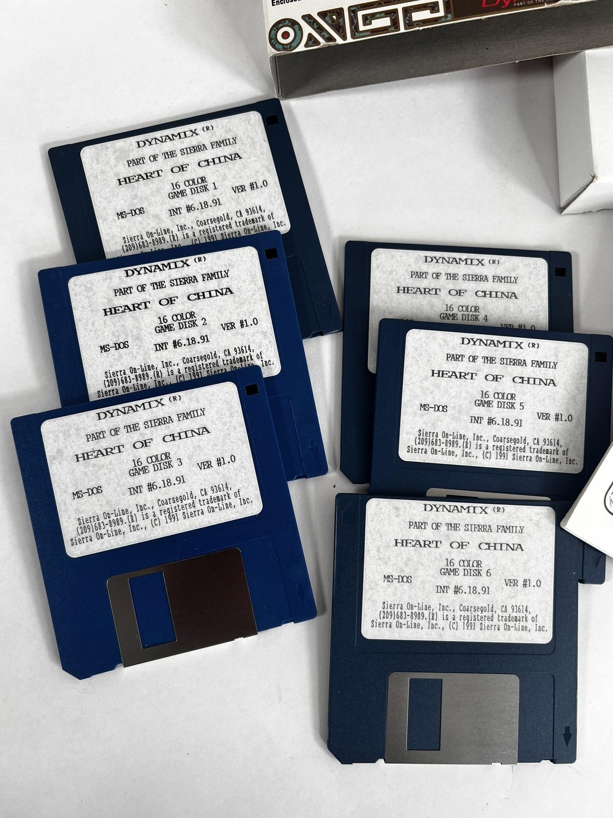 Vintage Heart Of China PC MS-DOS 3.5″ Floppy Big Box Adventure Game Dynamix