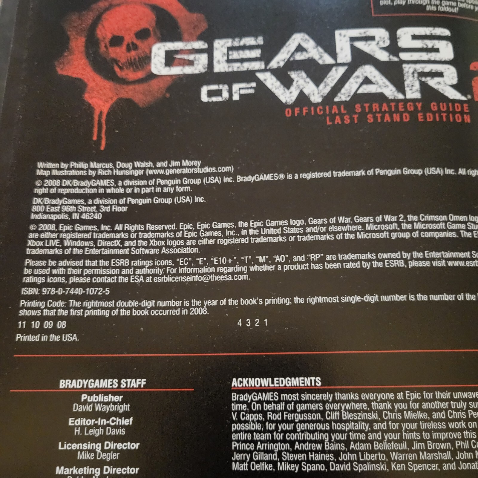 Gears Of War Official Hardcover Strategy Guide Last Stand Edition Skorge Print