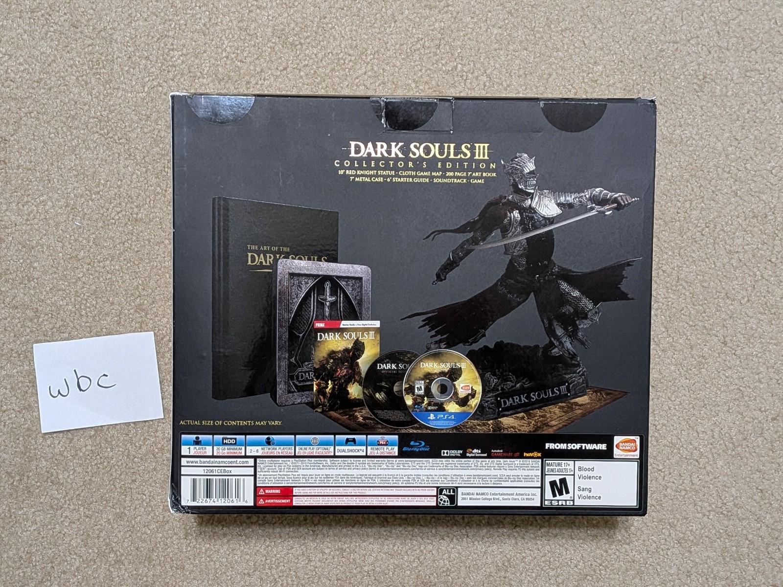 Dark Souls 3 Collector’s Edition for Sony Playstation 4 PS4 CIB Complete In Box