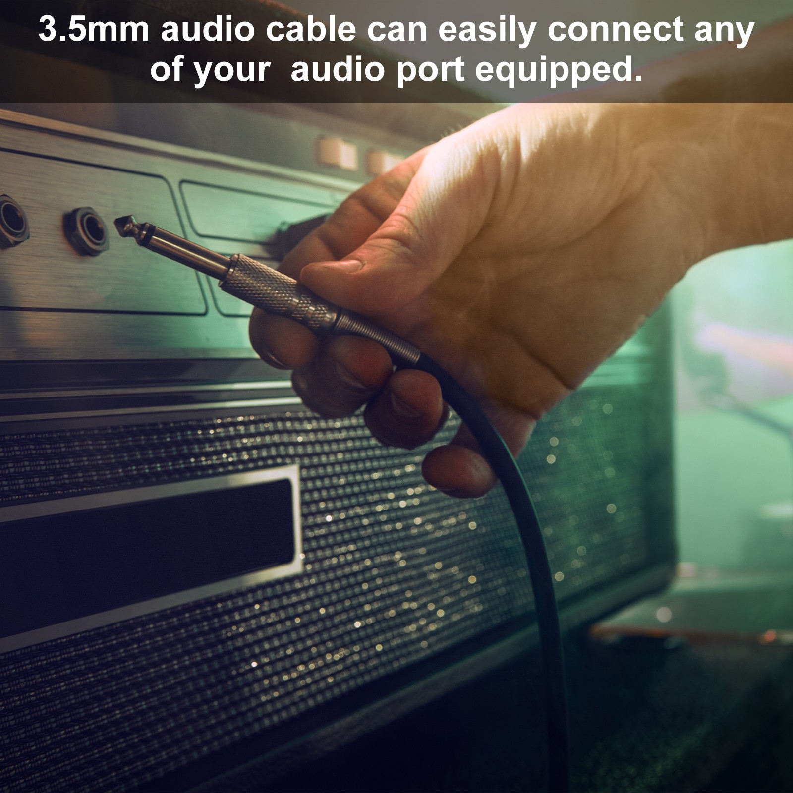 3.5mm 1/8″ Male TRS to 6.35mm 1/4″ Male TRS Audio Cable 1.5M/5Ft Gray