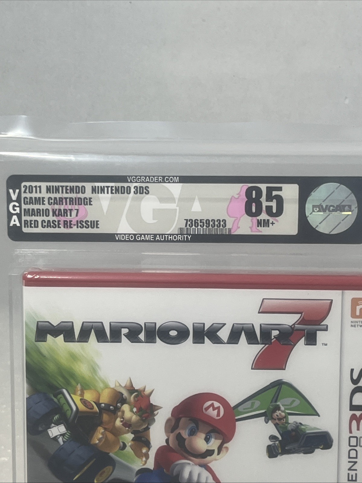 Mario Kart 7 3DS VGA 85 Near Mint+ Graded Red Case Reissue 2011