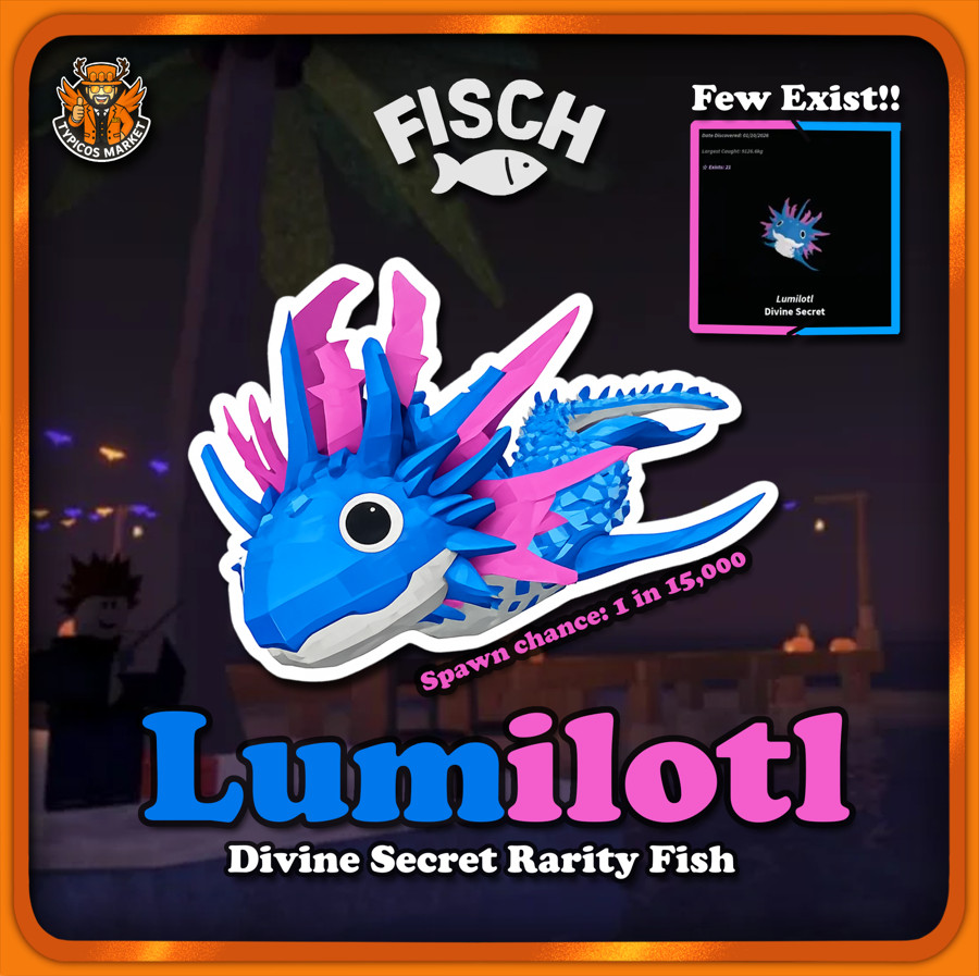 [FISCH] – Lumilotl New Divine Secret – [Rare Descolate Deep Fish 1 in 15,000]