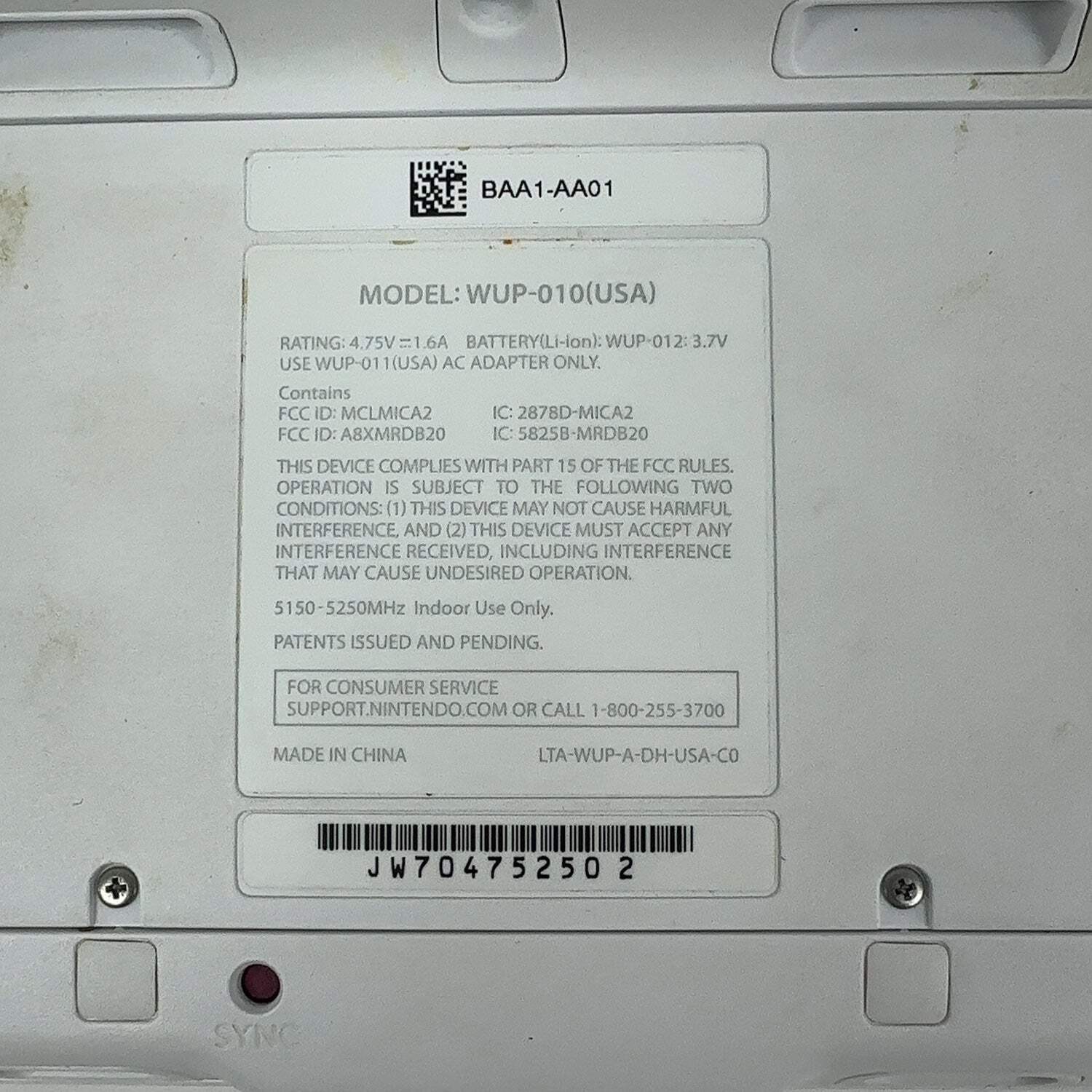 Nintendo Wii U Console Gaming System WUP-001-02 Black
