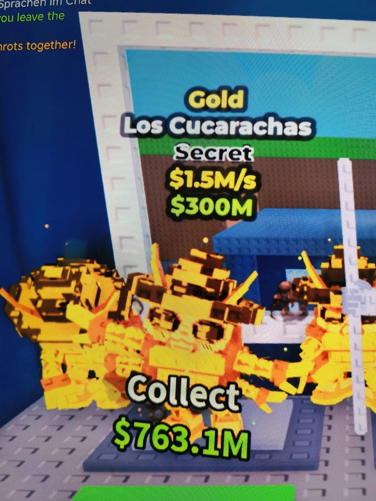 Steal a Brainrot SAB Secret Los Cucarachas Gold 1.5 M/s