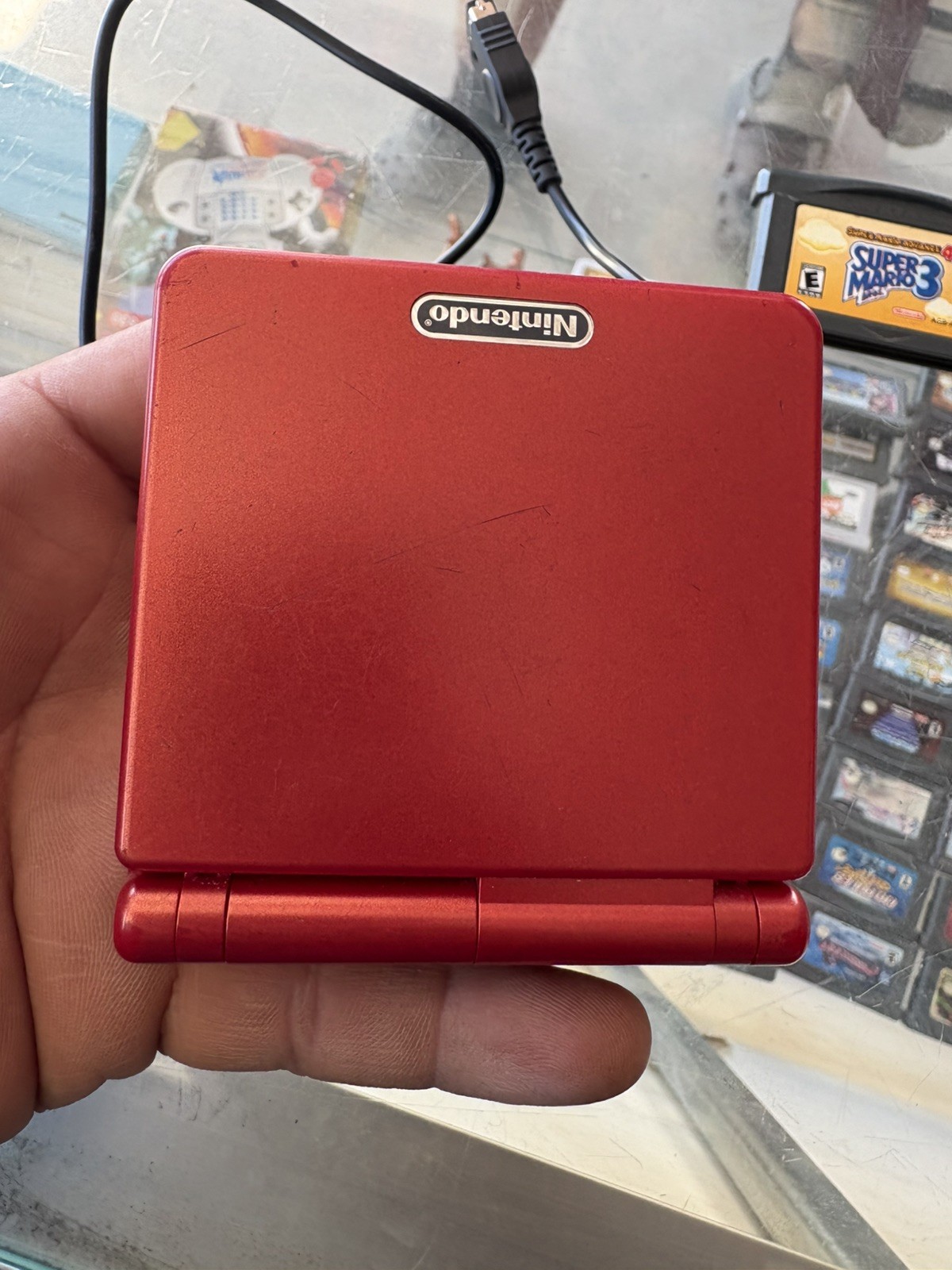 Nintendo Game Boy Advance SP AGS-001 Red Handheld System for Game Boy Advance