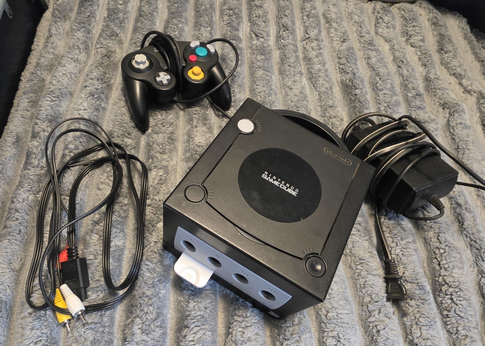 Nintendo GameCube Black Console DOL-001 1 Controller & Cords Bundle Tested