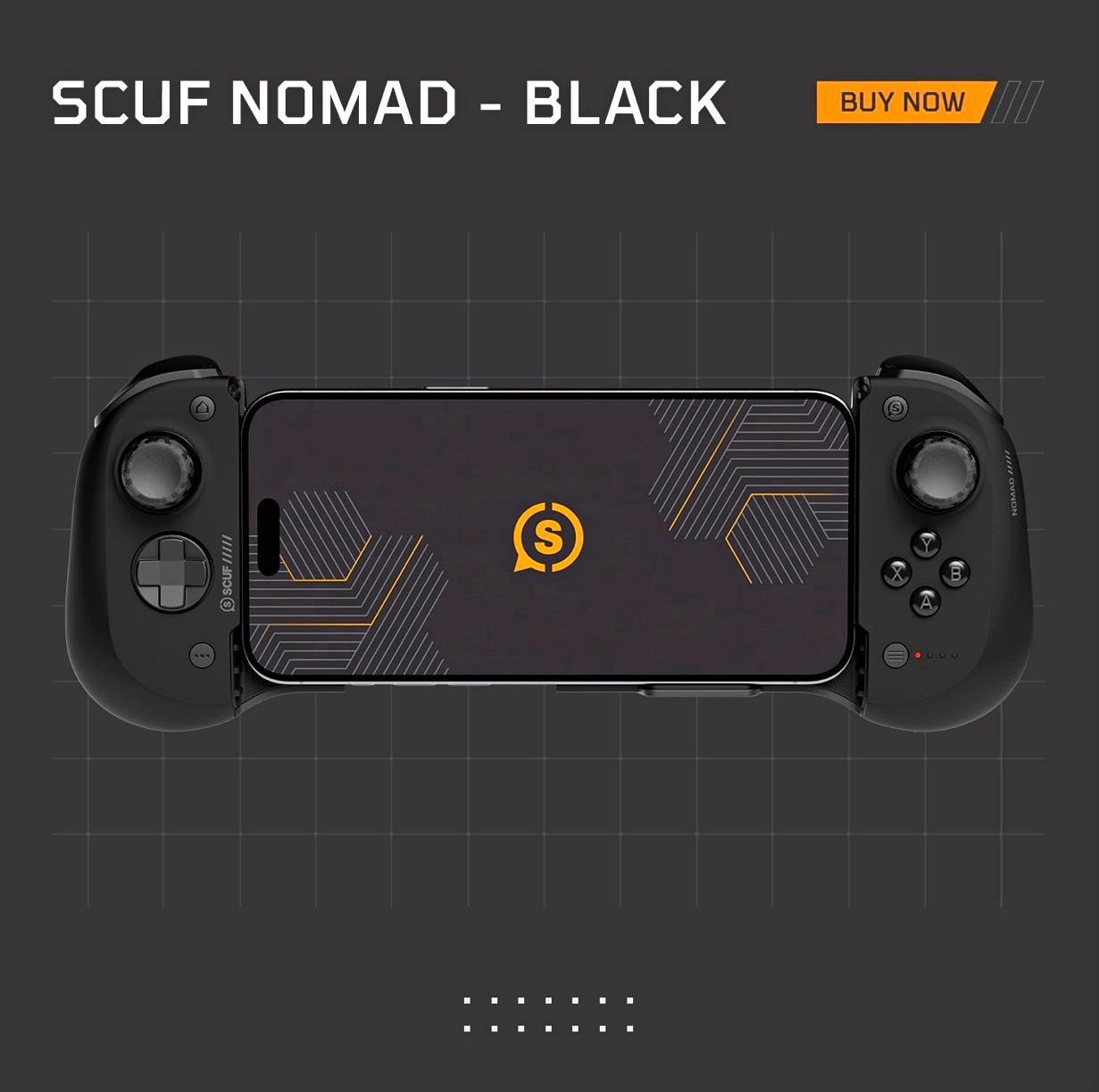 SCUF Nomad Black Mobile Controller for Smartphone USB-C Ergonomic Hall Effect