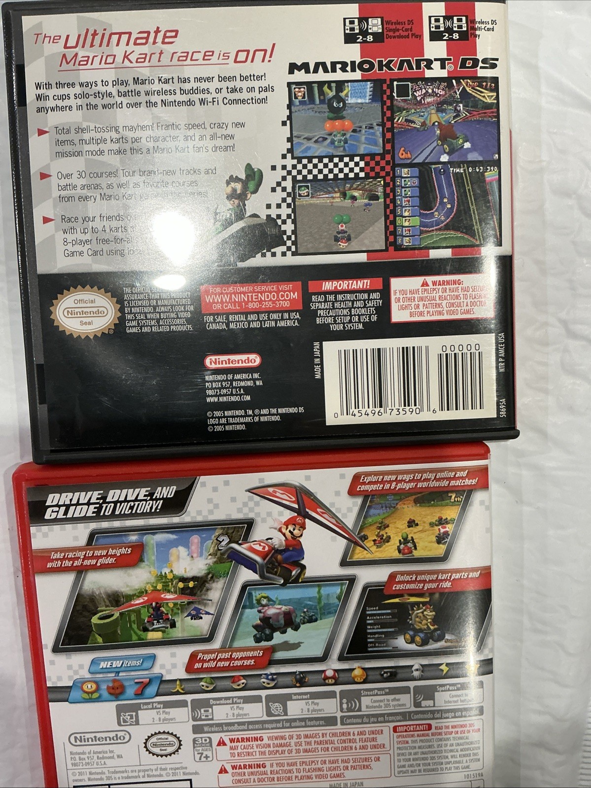 Mario Kart for DS & Mario Kart 7 for 3DS – 2 Game Lot – Complete CIB Nintendo