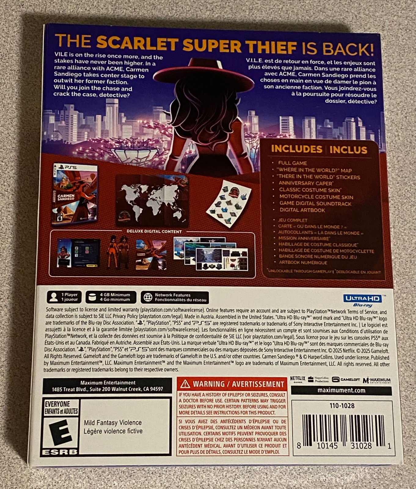 Carmen Sandiego 40th Anniversary PS5 New Maximum Games 110-1028 810145310281