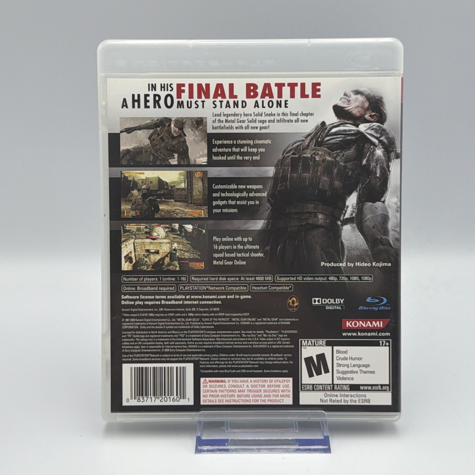 Metal Gear Solid 4: Guns of the Patriots (Sony PlayStation 3, 2008) Complete