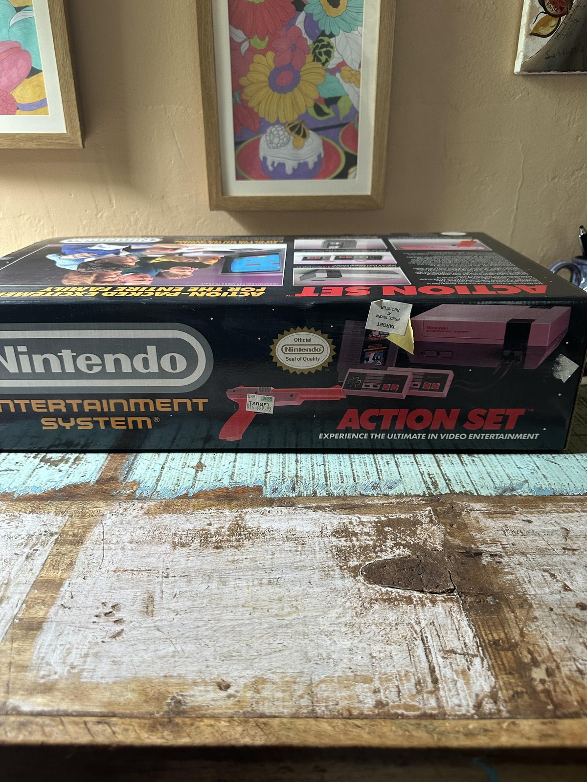 Vintage Nintendo NES Action Set Original Box Only Styrofoam Inserts Manuals