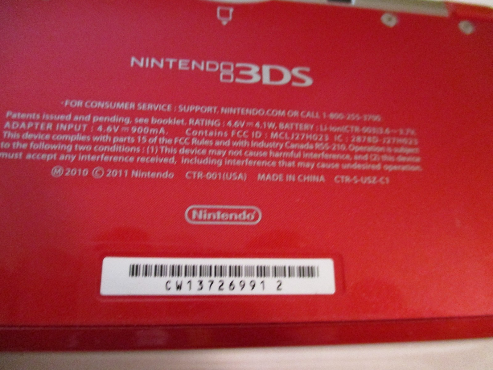 Nintendo 3DS Red CTR-001 Handheld Console w/ Charger/Cradle/2GB SD Card – Tested