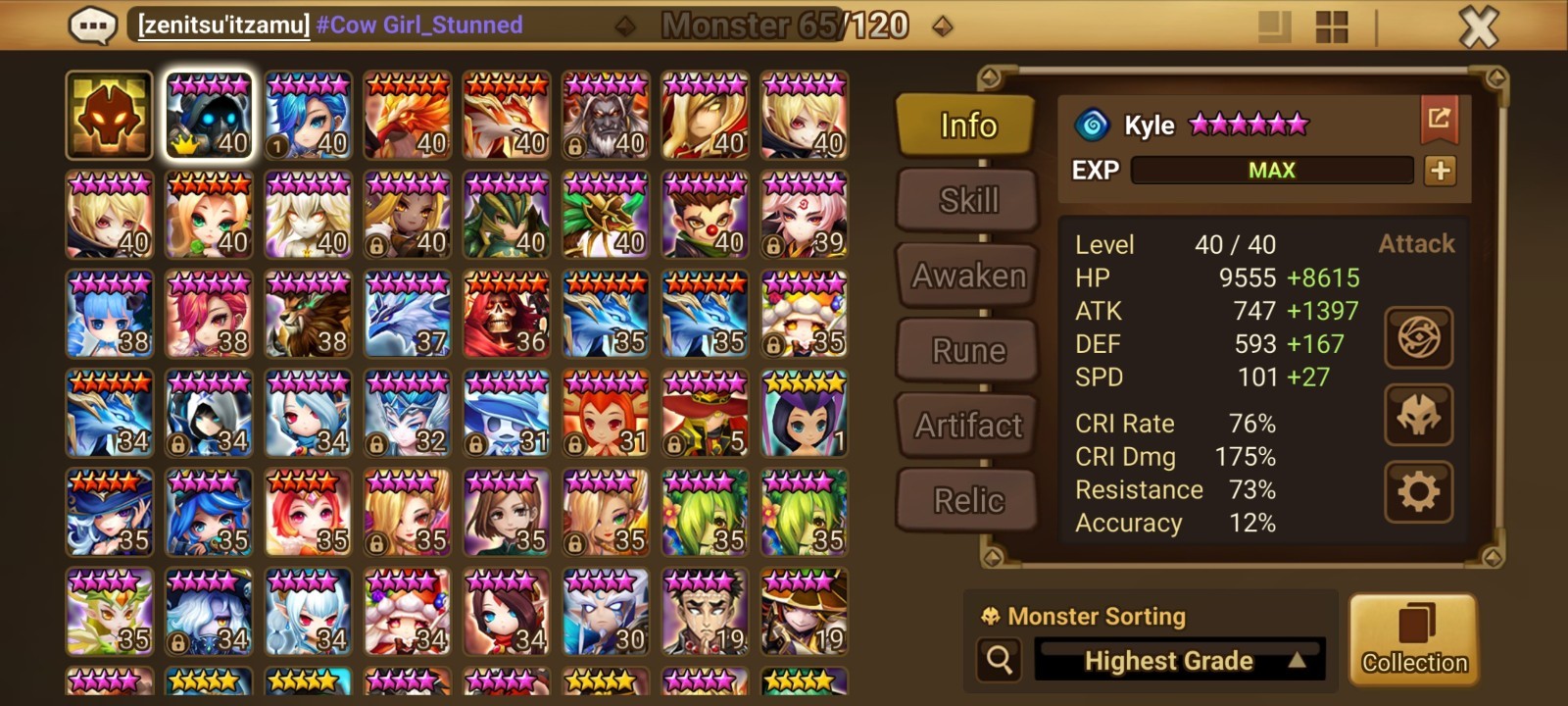 Summoners War Global Account 3LD5 Asima+Audrey+Jackson. PVE done