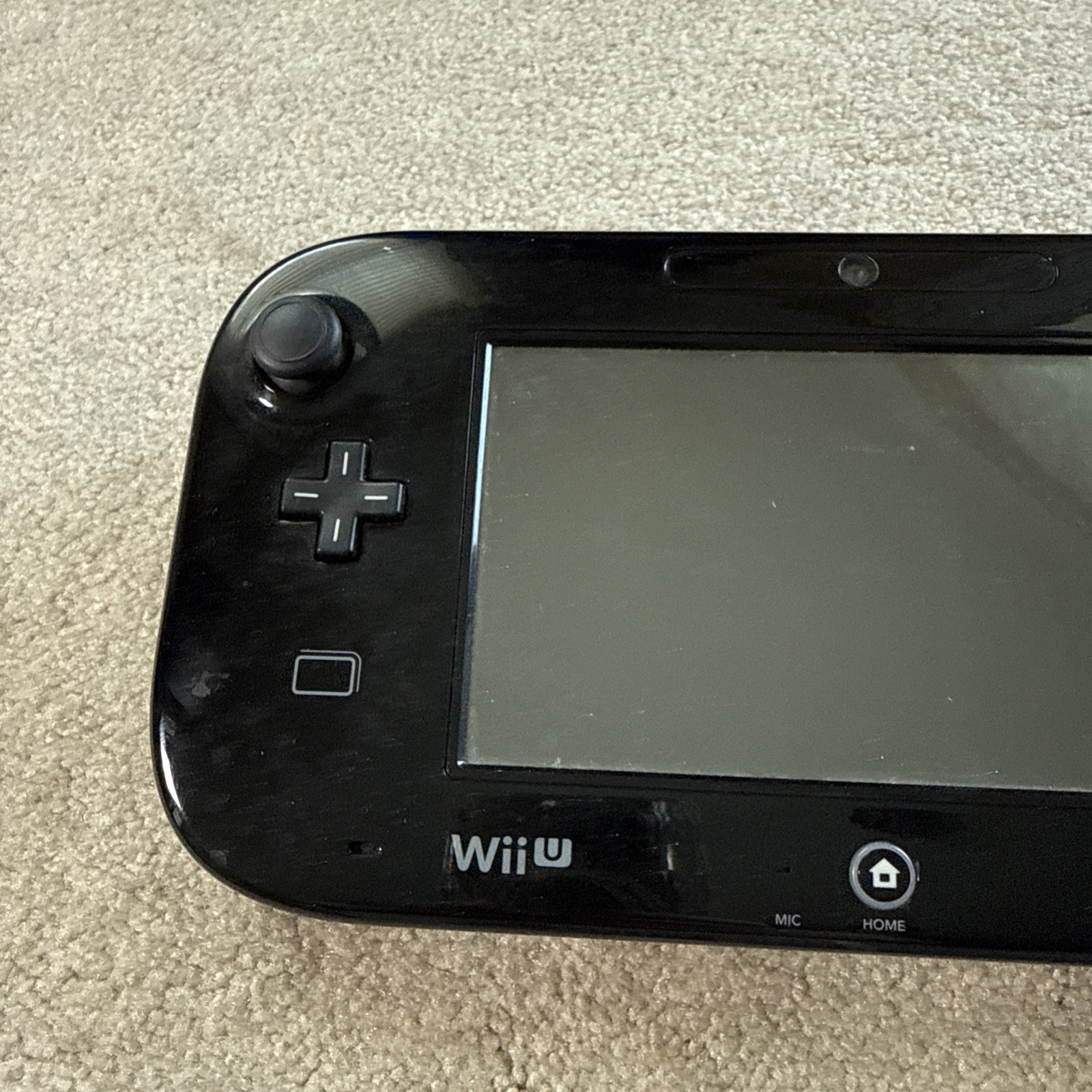 Nintendo Wii U GamePad WUP-010(USA) Black Tablet W/ Stylus & Charger Clean Works
