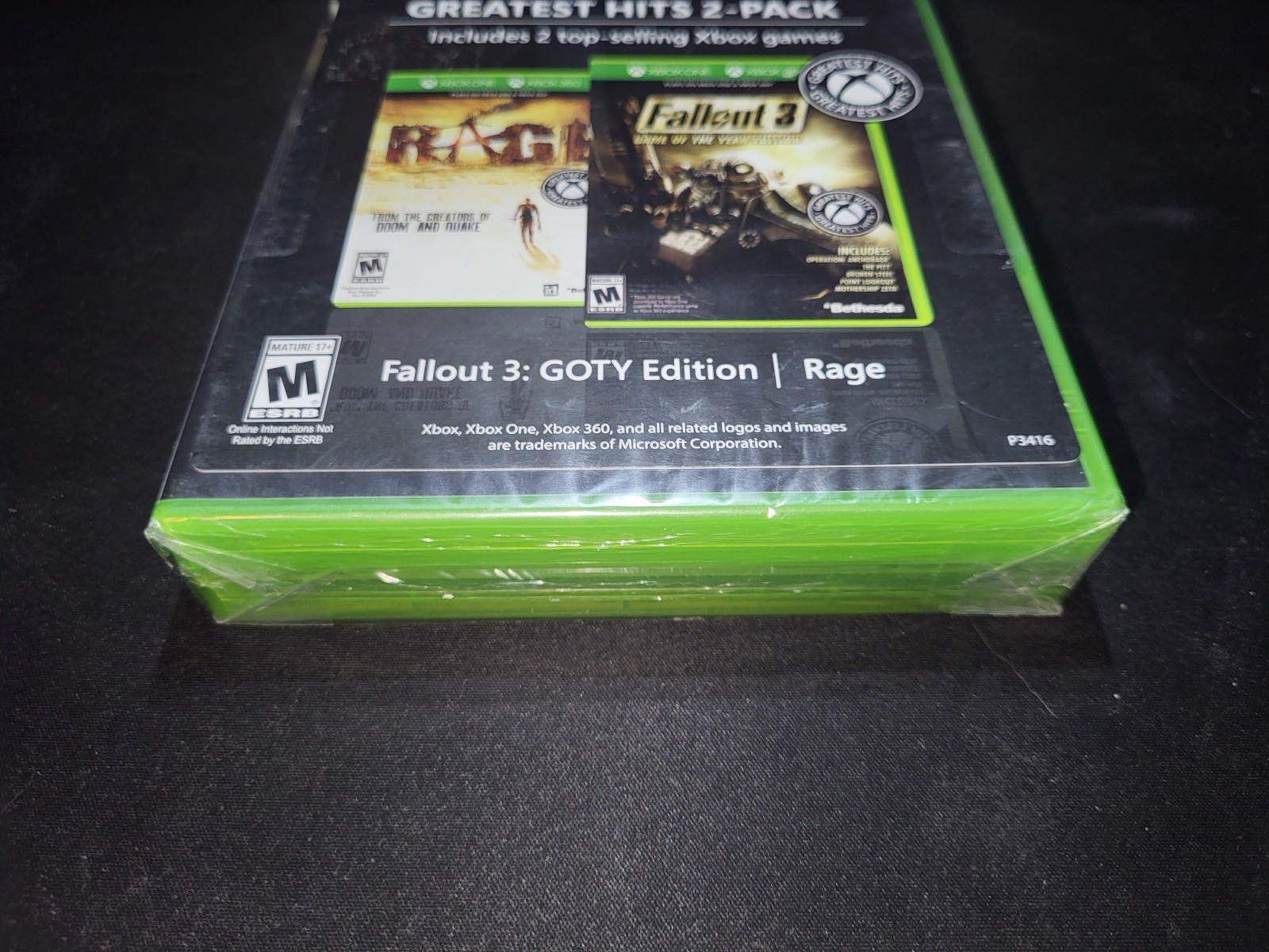 Xbox Greatest Hits 2 Pack Fallout 3 GOTY Edition/Rage Xbox 360/One NEW SEALED