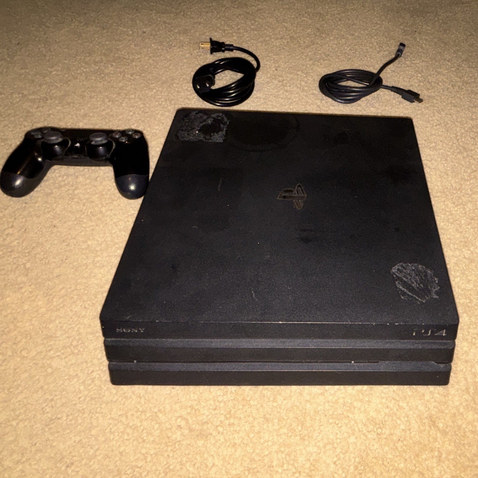 PlayStation 4 Pro 1TB Black 4K UHD Console w/ DualShock 4, Cables (DESCRIPTION)