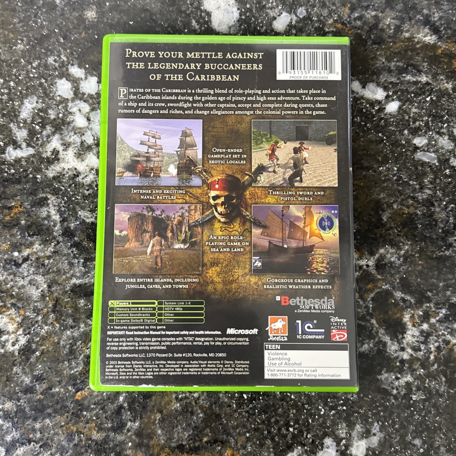Pirates of the Caribbean (Xbox, 2003) Complete W/Manual/Reg Card Tested CIB