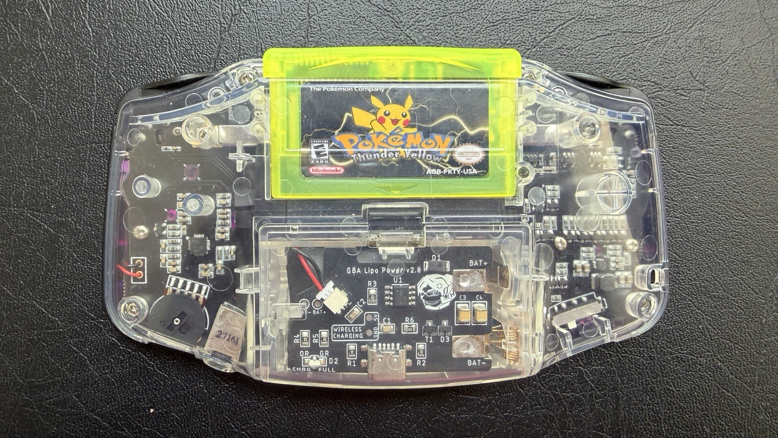 Game Boy Advance GBA Custom LED IPS Mods Clear, All Black Boards, USB C Charge
