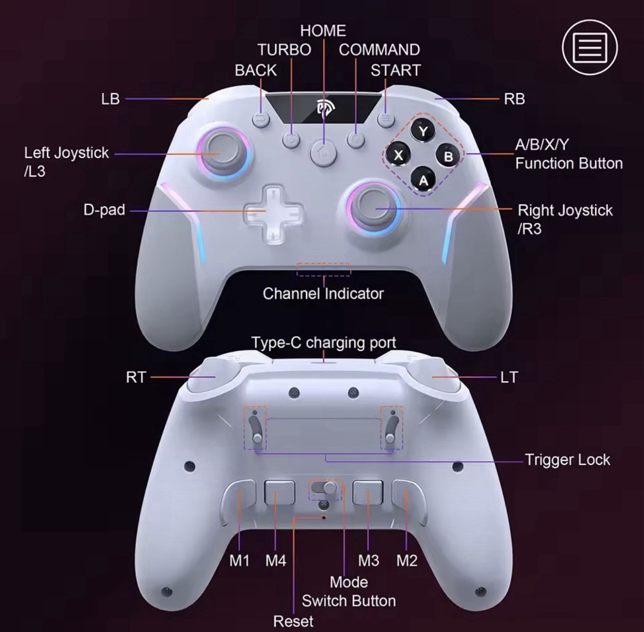 New EasySMX X20 Wireless Gaming Controller & Case RGB PC Switch Mobile Steam Etc
