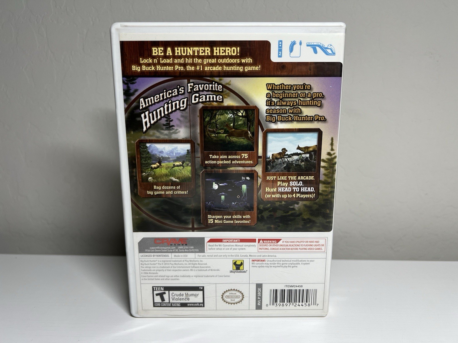 Big Buck Hunter Pro (Nintendo Wii, 2010) CIB With Manual Tested