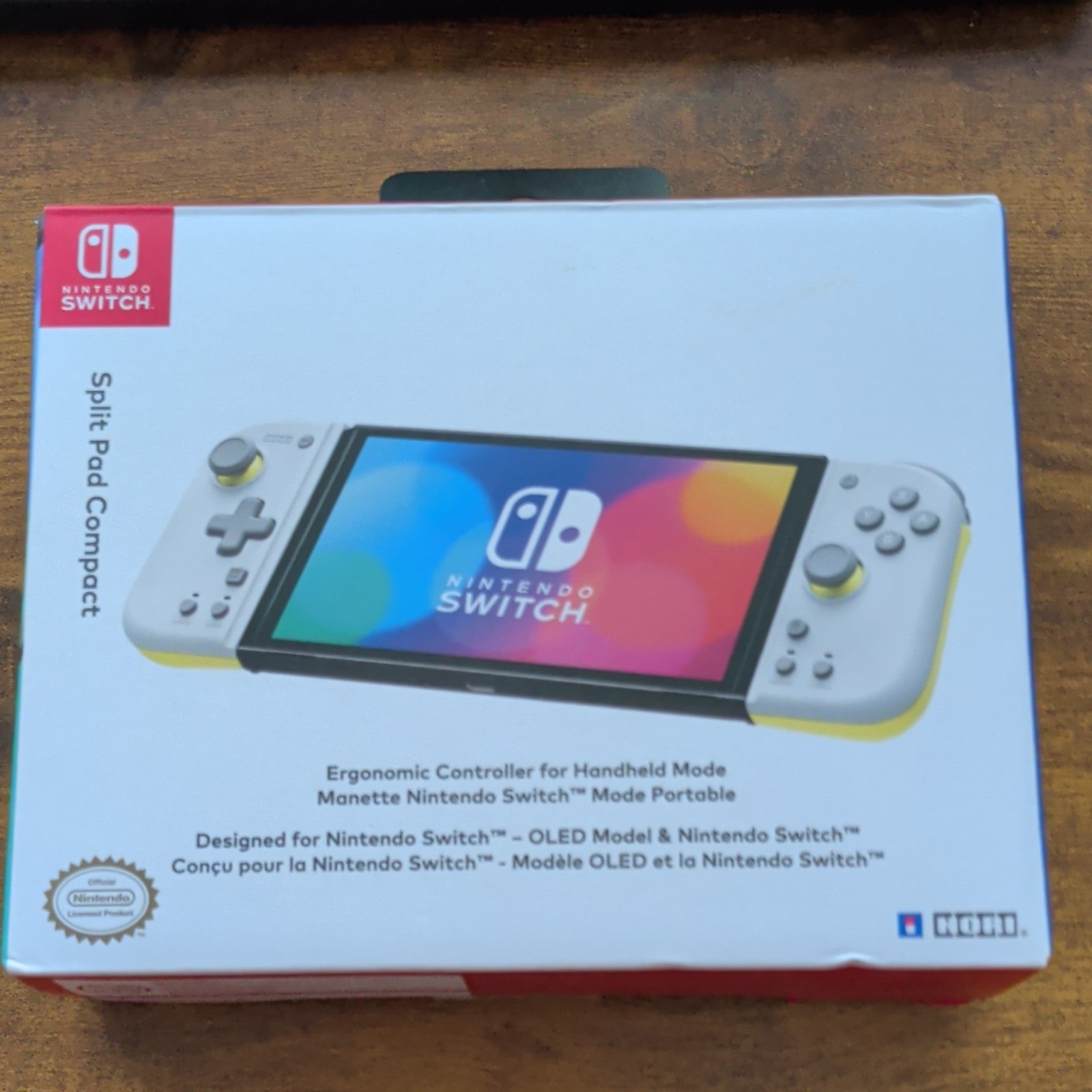 HORI Split Pad Compact Light Gray/Yellow for Switch OLED NSW-373U