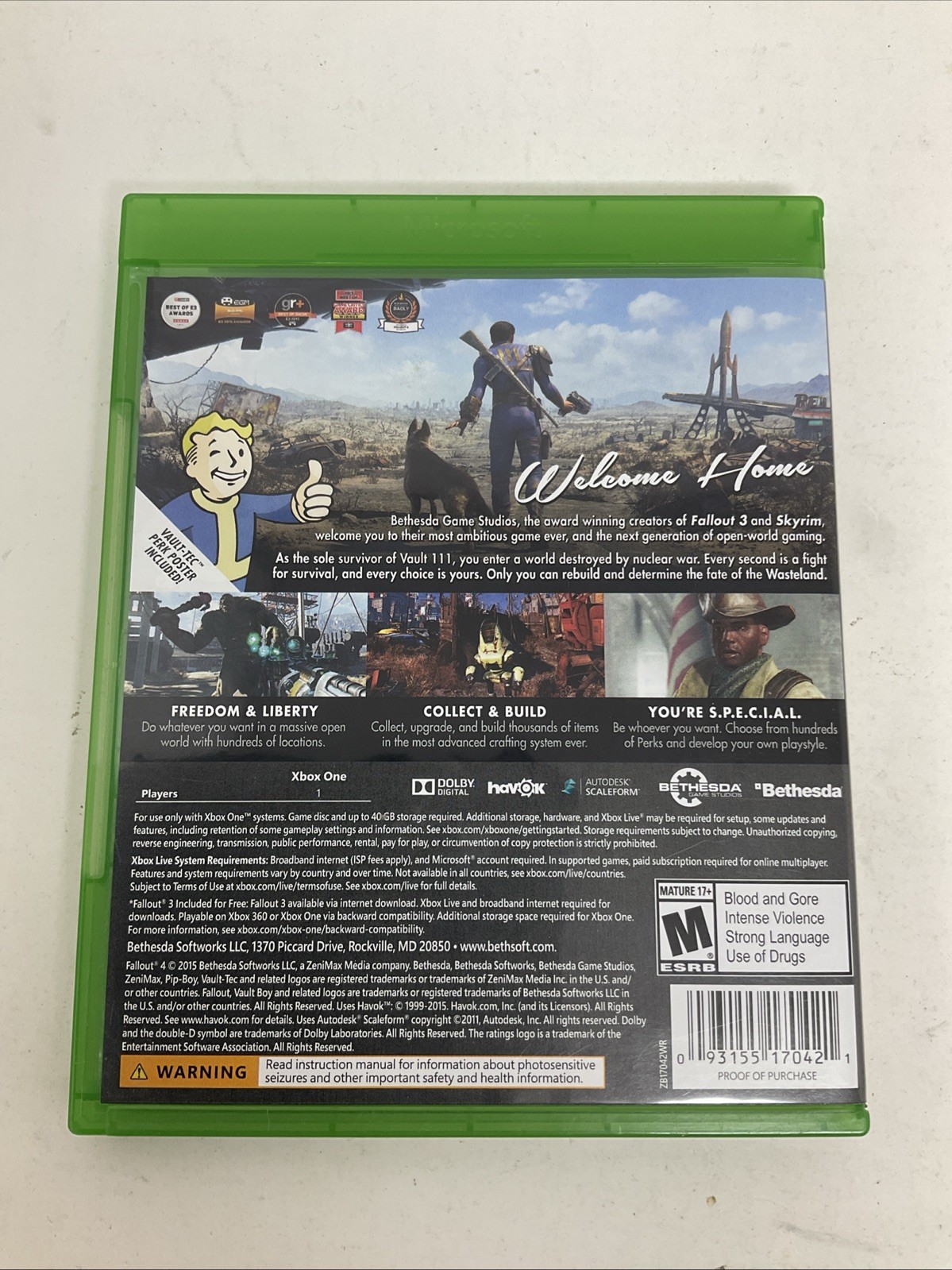 Fallout 4 Microsoft Xbox One CIB 2015 TESTED WORKING GREAT CONDITION