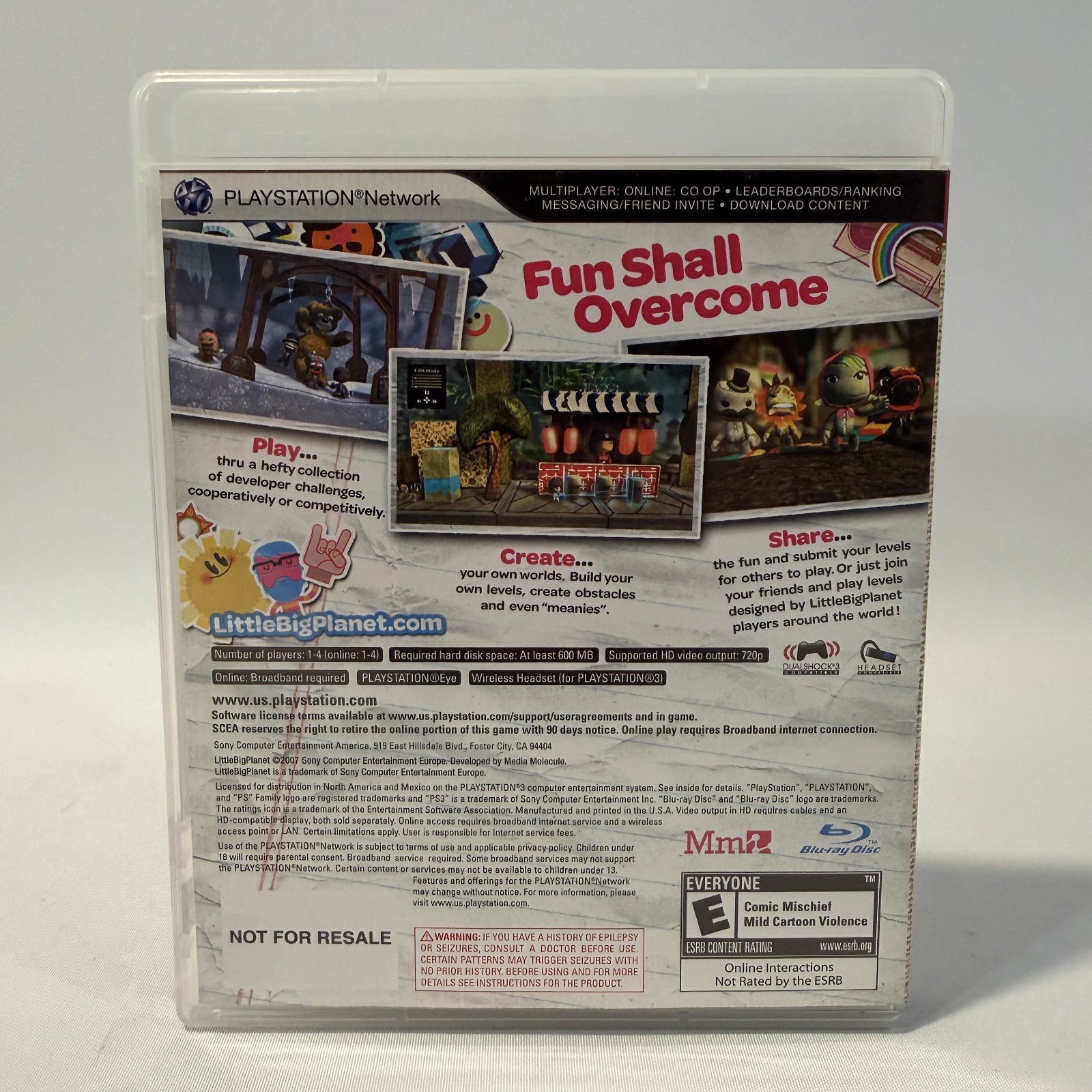 LittleBigPlanet PS3 Sony Platformer Puzzle Adventure Video Game CIB Complete