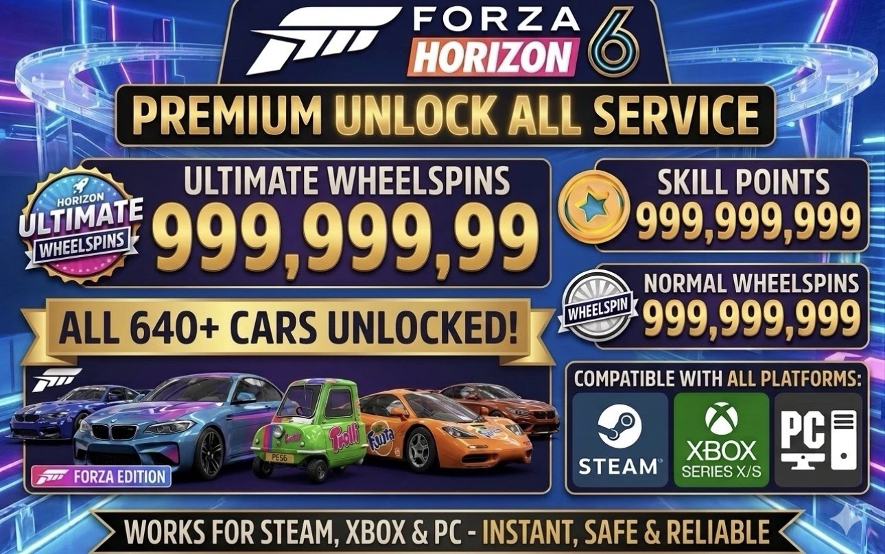Forza Horizon 6 Unlimited Wheelspins 999,999,999 ALL 640+ CARS XBOX & PC STEAM