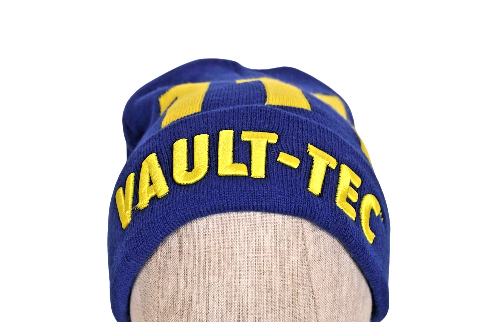 Bethesda Fallout Vault-Tec Vault 111 Beanie Blue & Yellow Stretch Cuffed 2016