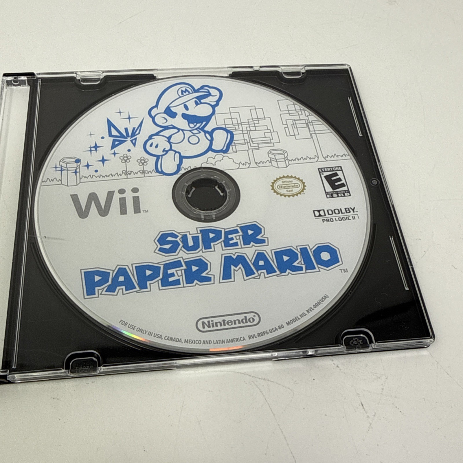 Super Paper Mario (Nintendo Wii, 2007) Tested Disc In Generic Case