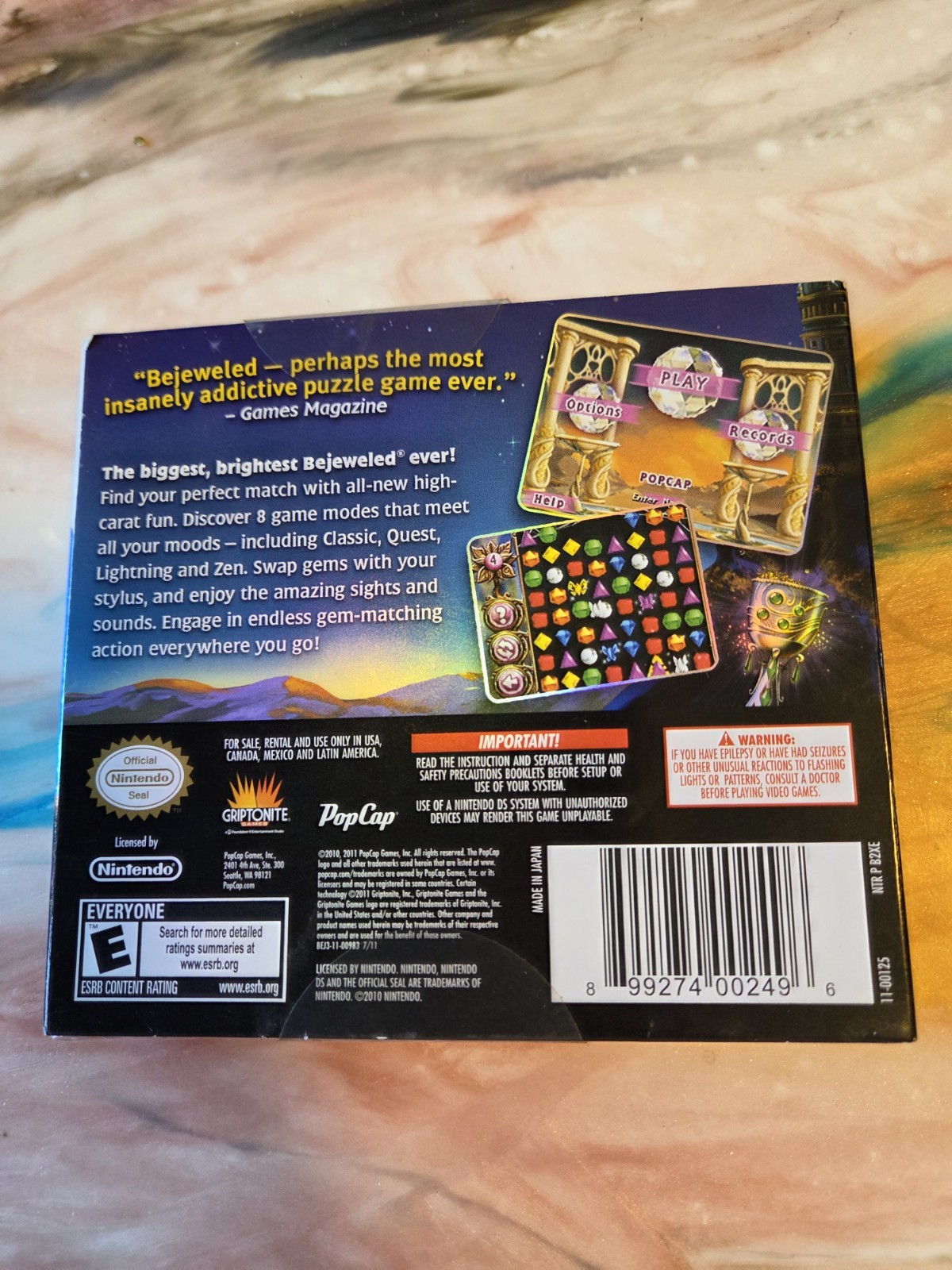 Bejeweled 3 New Sealed with Slipcover Nintendo DS Game