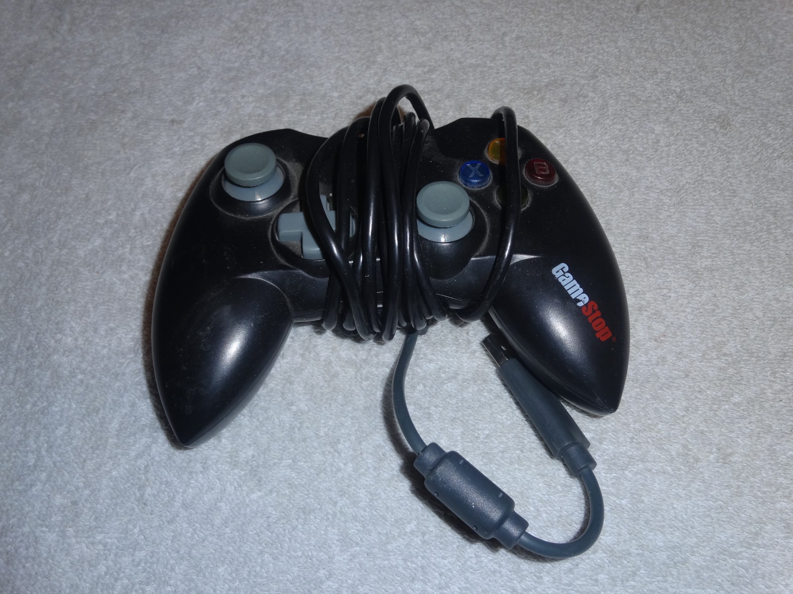 Microsoft Xbox MadCatz Wired Black And Gray Controller RARE GAME STOP LOGO! 0142