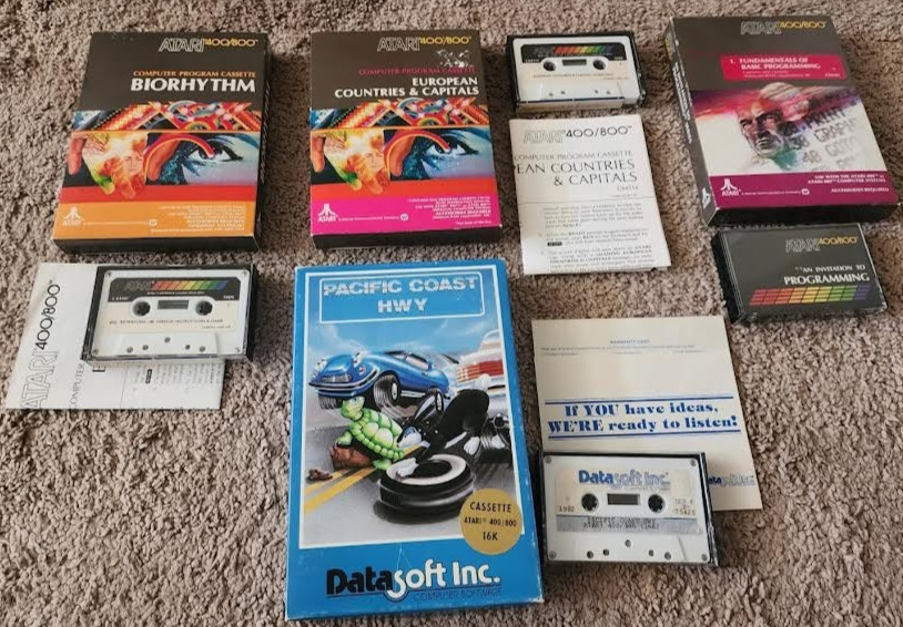 13 Atari 400 800 Cassette & Computer games WAYOUT Starbase Hyperion GHOST HUNTER