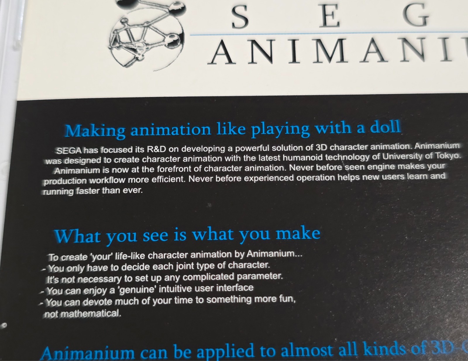 SEGA ANIMANIUM DEMO DISC E3 VIDEO GAME PROMO CD PC ANIMATION VTG ROM GENESIS
