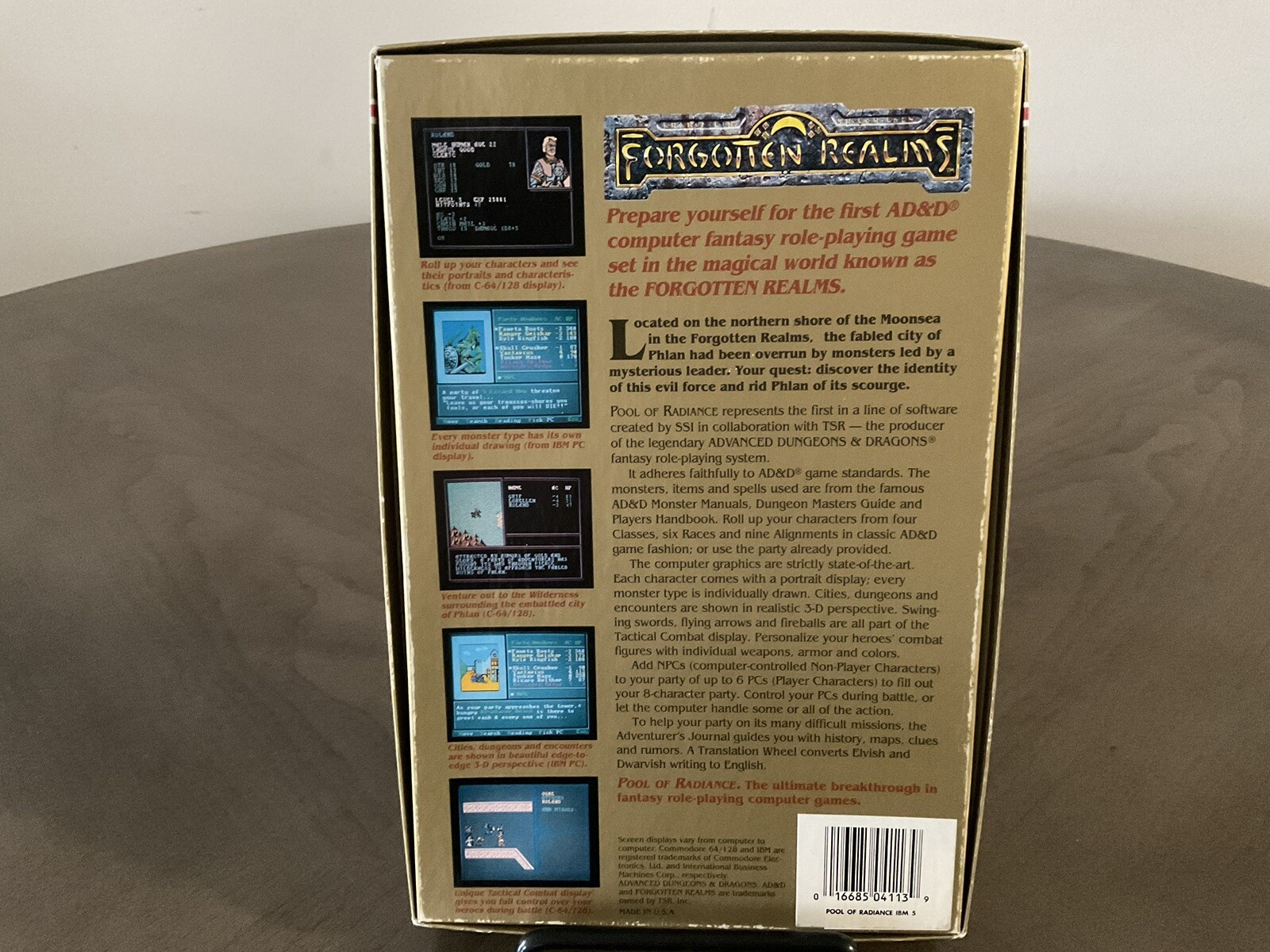 Advanced Dungeons & Dragons-Pool of Radiance IBM PC Role- Playing Game Vintage