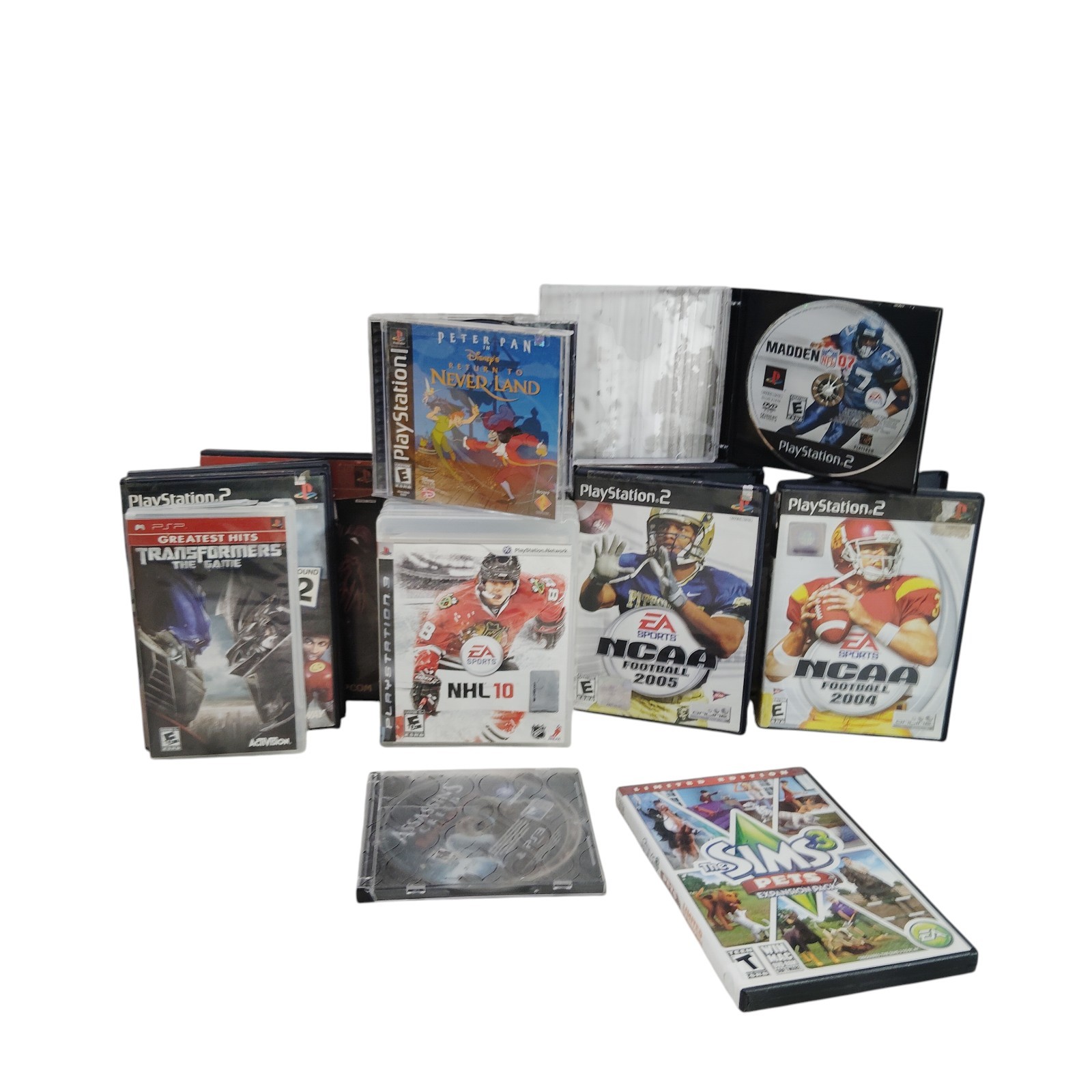 Lot of 17 Playstation 1-2-3 Video Games Neverland Madden NCAA Football & Cases