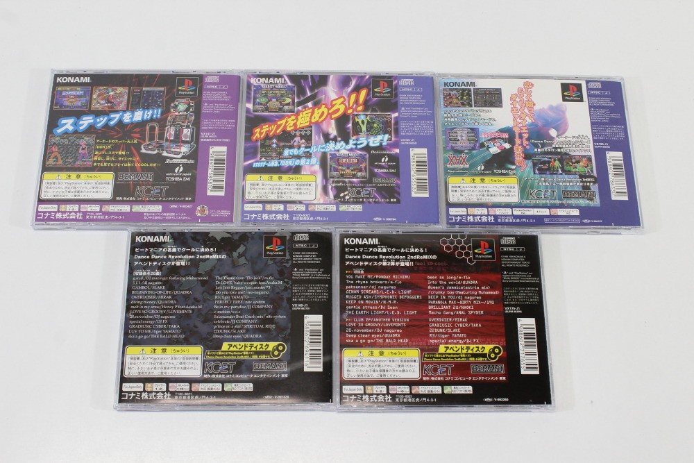LOT 5 Dance Dance Revolution 1 2ndReMIX Append Club Vol 1 & 2 3rdMix PS1 Japan