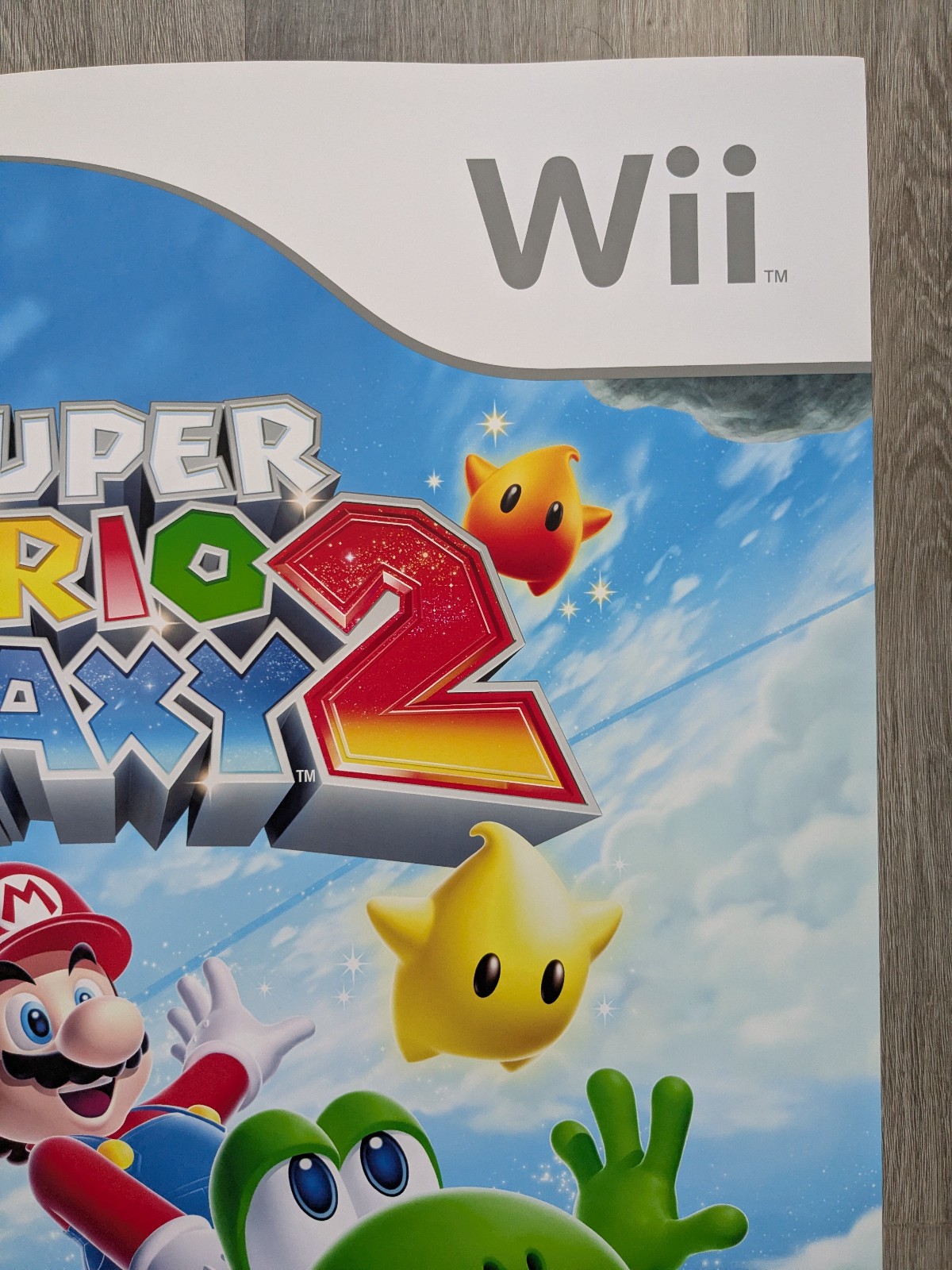 Authentic Super Mario Galaxy 2 Nintendo Wii Video Game Promo Poster 22 x 28 RARE