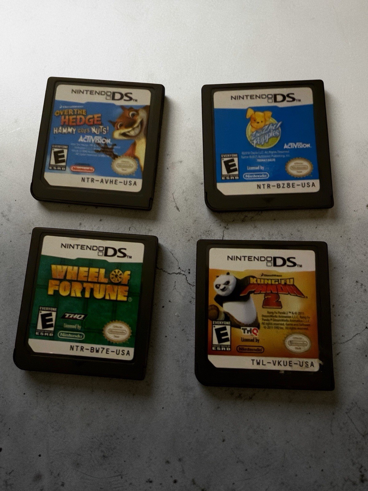 Nintendo DS Game Lot 4 Over the Hedge Wheel of Fortune Kung Fu Panda 2