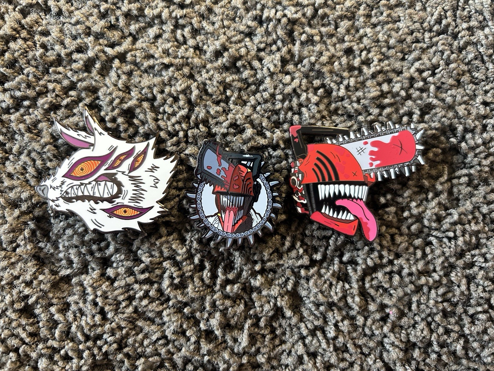 Chainsaw Man Lot of 3 Metal Enamel Pin Madfox Figpin Kon Fox Devil Anime Bloody